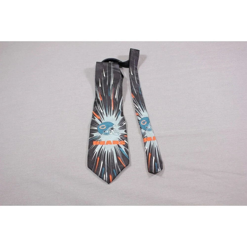 NFL Bears Chicago Bears Burst Football Black Logo Men's Necktie Tie